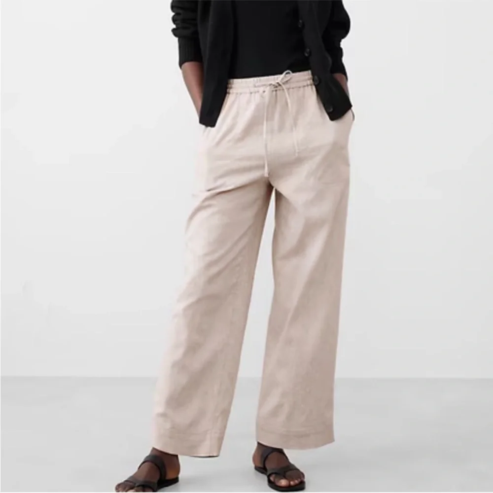 NWT! Banana Republic Straight Linen-Blend Pull-On Pant - Multiple 🩷 #706619